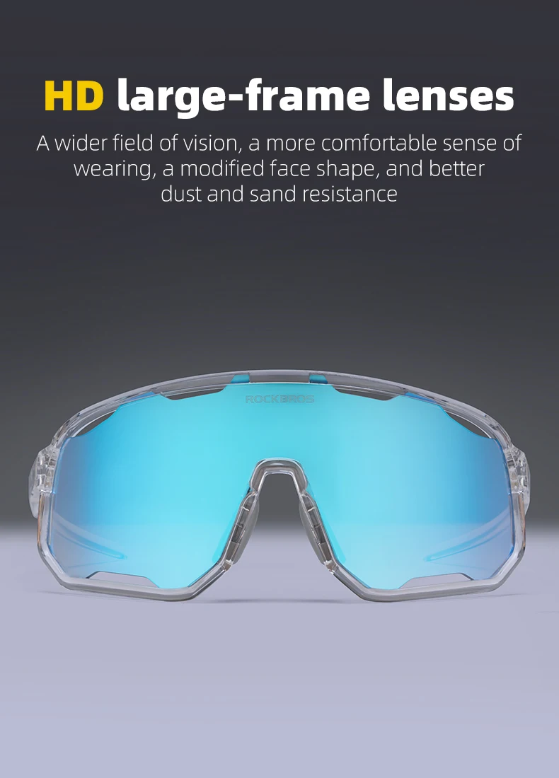 ROCKBROS Cycling Glasses Goggles Polarized/Photochromic Sunglasses Sport Big frame Eyewear UV400 Sun Protection with 2 Lens ROCKBROS Cycling Glasses Goggles Polarized/Photochromic Sunglasses Sport Big frame Eyewear UV400 Sun Protection with 2 Lens