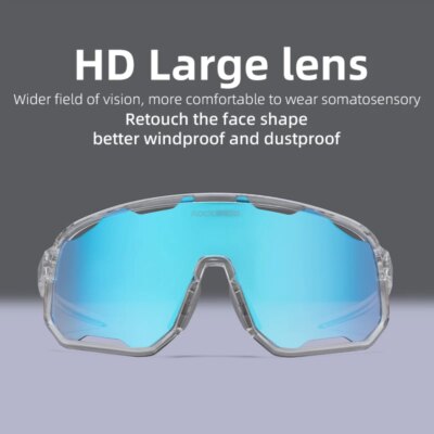 ROCKBROS Cycling Glasses Goggles Polarized/Photochromic Sunglasses Sport Big frame Eyewear UV400 Sun Protection with 2 Lens - Image 5