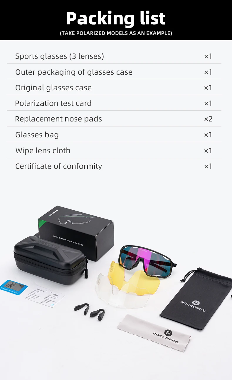 ROCKBROS Cycling Glasses Goggles Polarized/Photochromic Sunglasses Sport Big frame Eyewear UV400 Sun Protection with 2 Lens ROCKBROS Cycling Glasses Goggles Polarized/Photochromic Sunglasses Sport Big frame Eyewear UV400 Sun Protection with 2 Lens