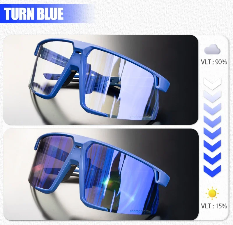 Kapvoe Golden Photochromic Cycling Sunglasses UV400 Bicycle MTB Goggles Road Bike Sunglasses Outdoor Sports Eyewear Equipment