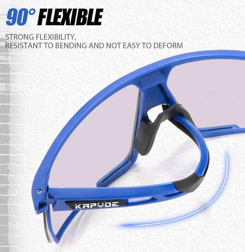 Kapvoe Golden Photochromic Cycling Sunglasses UV400 Bicycle MTB Goggles Road Bike Sunglasses Outdoor Sports Eyewear Equipment
