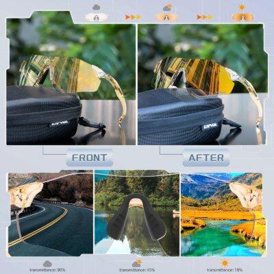 KAPVOE Red Photochromic Cycling Glasses Men MTB Cycling Sunglasses Bike Bicycle Glasses Men's UV400 Outdoor Running Goggles - Image 5