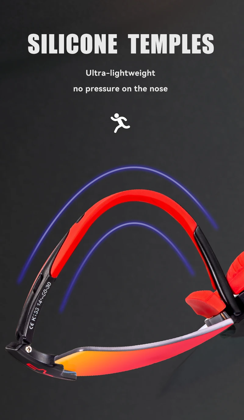 KAPVOE Red Photochromic Cycling Glasses Men MTB Cycling Sunglasses Bike Bicycle Glasses Men's UV400 Outdoor Running Goggles