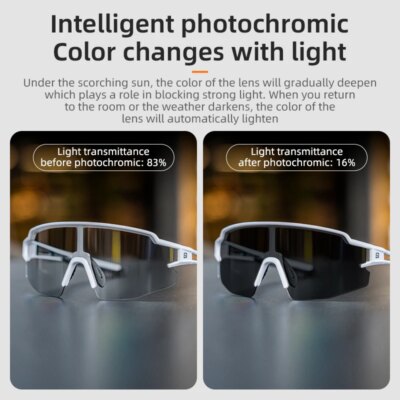 ROCKBROS Cycling Glasses Photochromic Polarized Lens Bike Glasses UV400 Protection Eyewear Sunglasses MTB Road Bicycle Goggles - Image 3