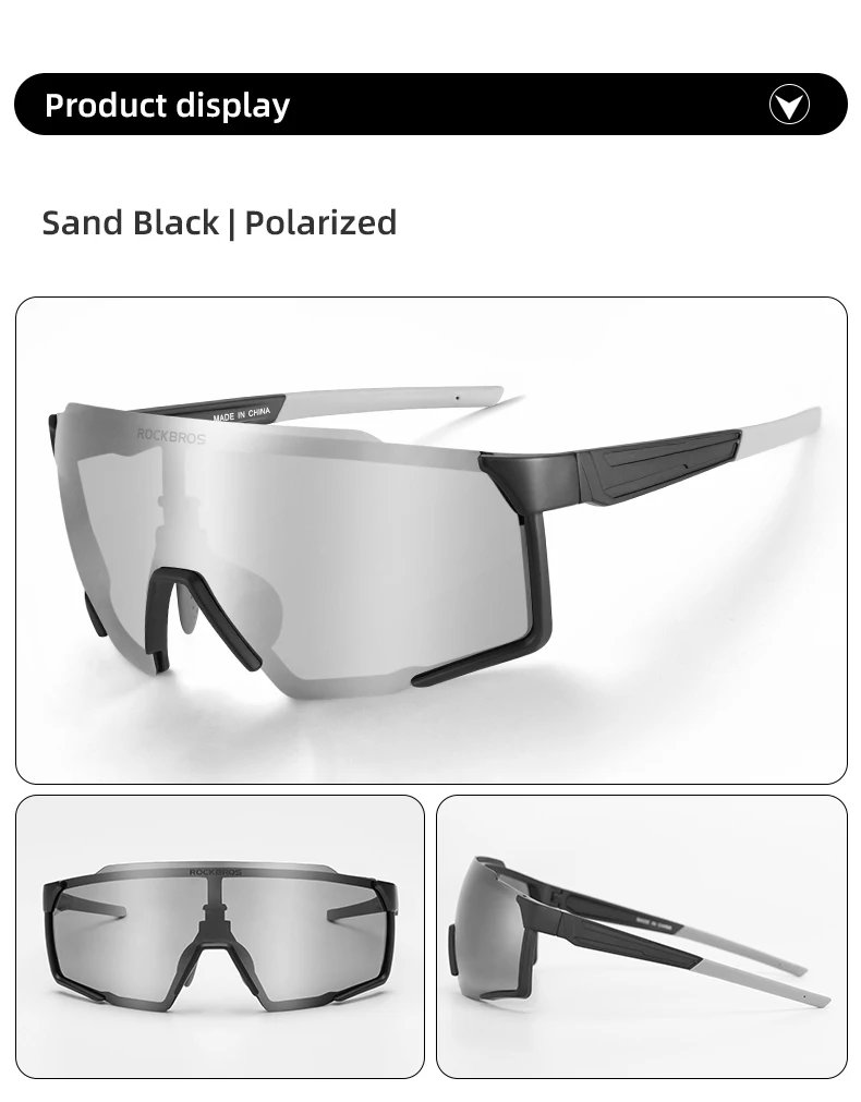 ROCKBROS Cycling Glasses Polarized / Photochromic Lens Bike Sunglasses Men Women Glasses Eyewear Sports MTB Road Cycling Goggles