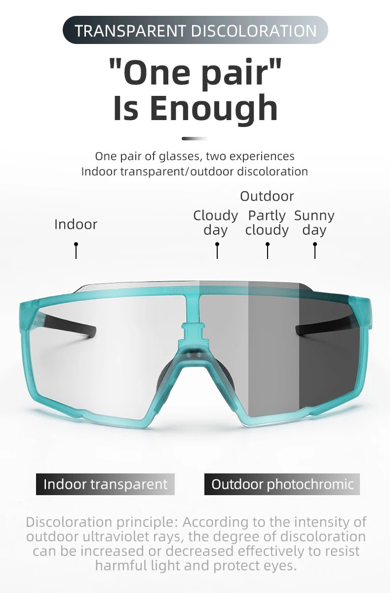 ROCKBROS Cycling Glasses Polarized / Photochromic Lens Bike Sunglasses Men Women Glasses Eyewear Sports MTB Road Cycling Goggles