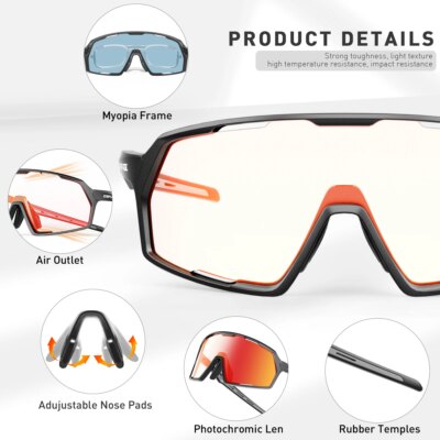 Kapvoe Photochromic Sunglasses Man MTB Climbing Glasses Outdoor Sports Bike Cycling Glasses Women Driving Bicycle Goggles UV400 - Image 4