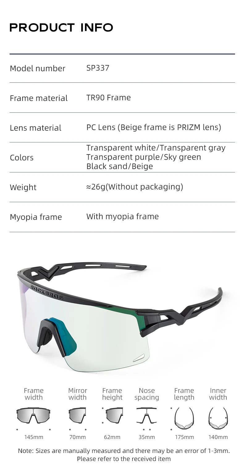 ROCKBROS Ultra-Light Cycling Sunglasses for Men Women Photochromic UV Protection Cycling Goggles Windproof Men Sunglass MTB Road ROCKBROS Ultra-Light Cycling Sunglasses for Men Women Photochromic UV Protection Cycling Goggles Windproof Men Sunglass MTB Road