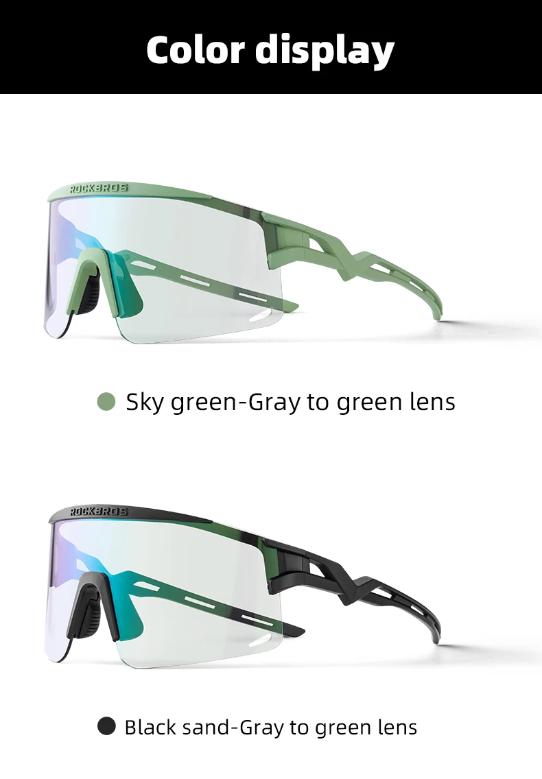 ROCKBROS Ultra-Light Cycling Sunglasses for Men Women Photochromic UV Protection Cycling Goggles Windproof Men Sunglass MTB Road ROCKBROS Ultra-Light Cycling Sunglasses for Men Women Photochromic UV Protection Cycling Goggles Windproof Men Sunglass MTB Road