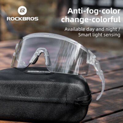 ROCKBROS Ultra-Light Cycling Sunglasses for Men Women Photochromic UV Protection Cycling Goggles Windproof Men Sunglass MTB Road