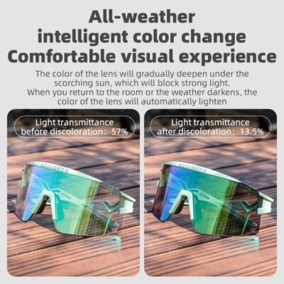 ROCKBROS Ultra-Light Cycling Sunglasses for Men Women Photochromic UV Protection Cycling Goggles Windproof Men Sunglass MTB Road - Image 4
