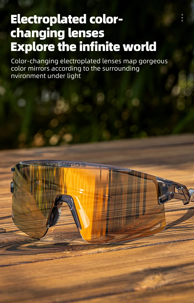 ROCKBROS Ultra-Light Cycling Sunglasses for Men Women Photochromic UV Protection Cycling Goggles Windproof Men Sunglass MTB Road ROCKBROS Ultra-Light Cycling Sunglasses for Men Women Photochromic UV Protection Cycling Goggles Windproof Men Sunglass MTB Road