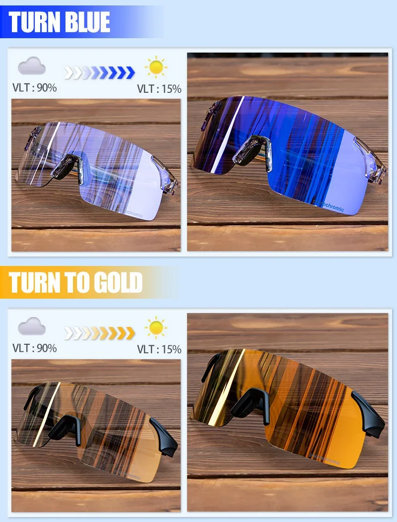 SCVCN Photochromic Sunglasses Outdoor Sports Bike Cycling Glasses Man MTB Climbing Glasses Eyewear Women Driving Bicycle Goggles