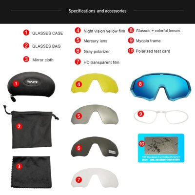 5 Lens Men Women 2025 Polarized UV400 Cycling Glasses Road Bike Sunglasses Running Riding Fishing Goggles Sport Bicycle Eyewear - Image 2