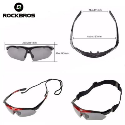 ROCKBROS Cycling Polarized glasses Bike Sunglasses Outdoor Sports Sunglasses MTB PC Goggles Eyewear 5/3 Lens Bicycle Accessory - Image 5