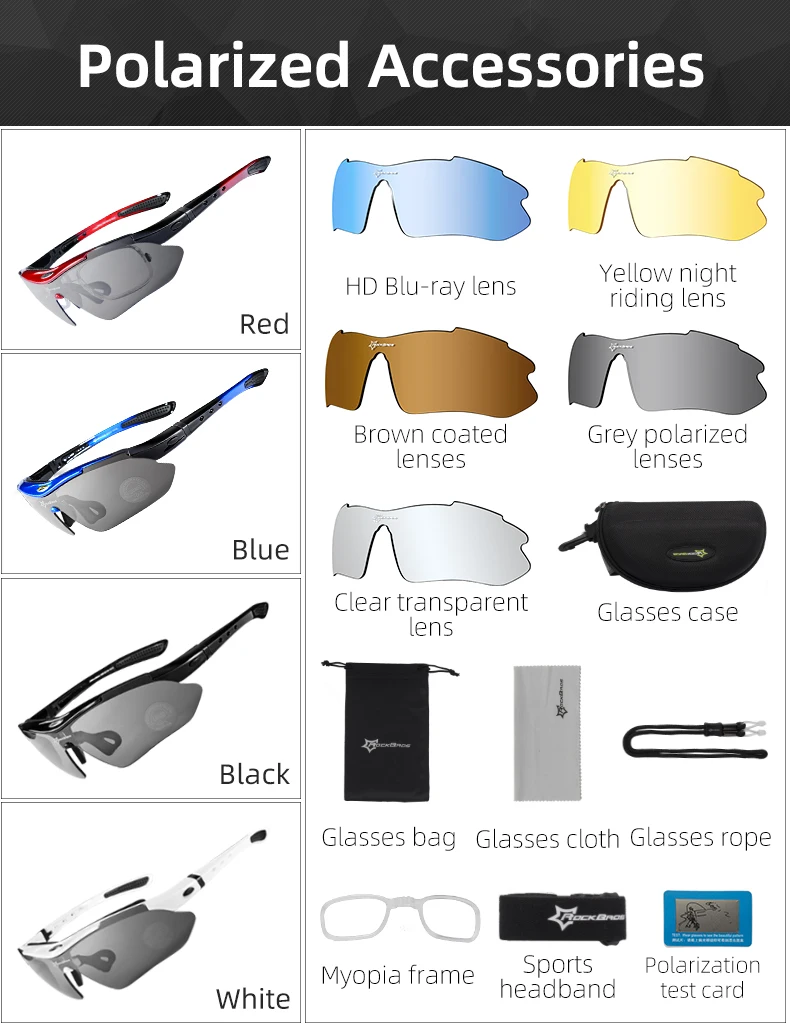 ROCKBROS Cycling Polarized glasses Bike Sunglasses Outdoor Sports Sunglasses MTB PC Goggles Eyewear 5/3 Lens Bicycle Accessory ROCKBROS Cycling Polarized glasses Bike Sunglasses Outdoor Sports Sunglasses MTB PC Goggles Eyewear 5/3 Lens Bicycle Accessory