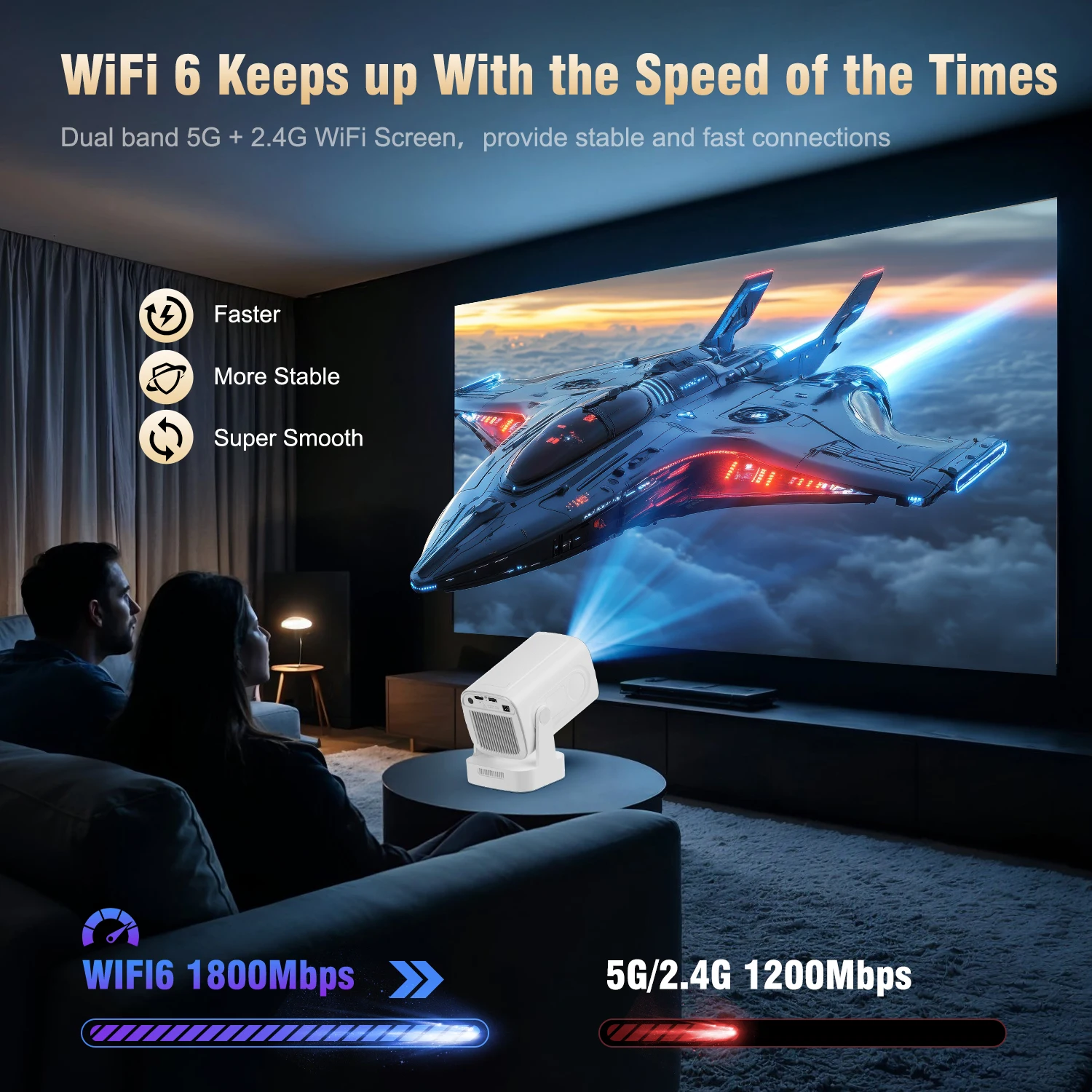 Magcubic HY310 Mini Projector Auto Focus 4K Native 1080P 330ANSI Android11 5W Speaker Air Mouse Voice Assistant Upgrated HY300 Magcubic HY310 Mini Projector Auto Focus 4K Native 1080P 330ANSI Android11 5W Speaker Air Mouse Voice Assistant Upgrated HY300