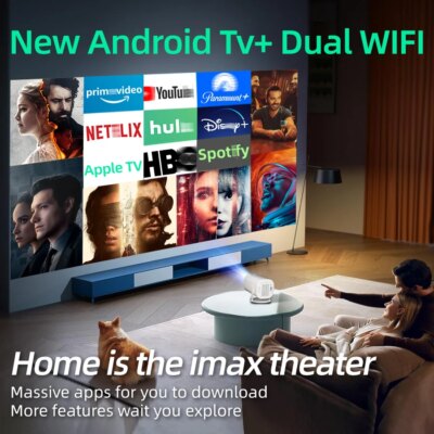 2025 New Ultra Clear Smart 5G Projector Home Ultra HD 1080P Bedroom Wall 180° Rotating HD Home Theater Mini 4K Projector - Image 4