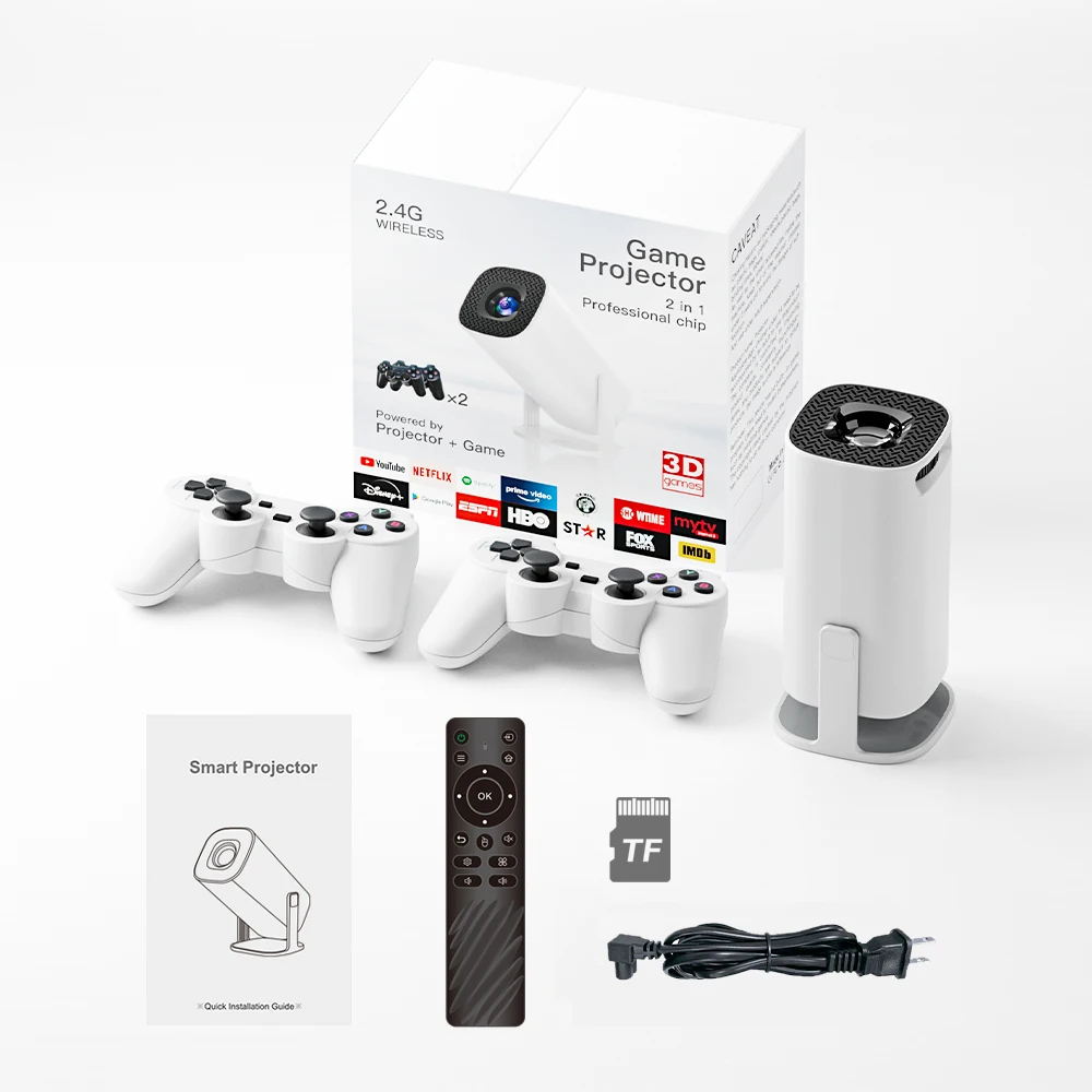 Android 11 Gaming Projector P30MAX 64GB TF Card Wireless Gaming Controller Dual WIFI 1280*720P Home Theater Portable Projector Android 11 Gaming Projector P30MAX 64GB TF Card Wireless Gaming Controller Dual WIFI 1280*720P Home Theater Portable Projector
