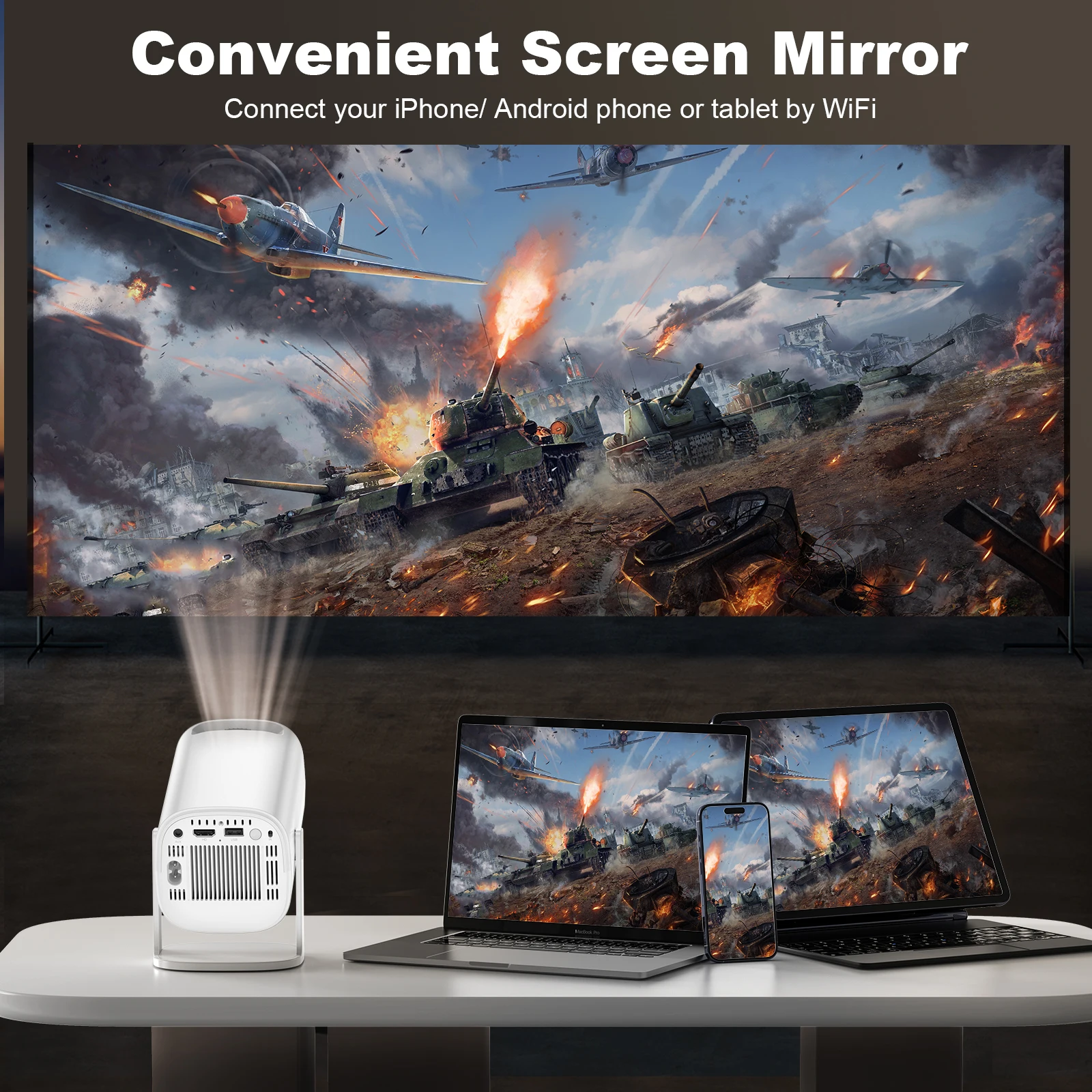 Android 11 Gaming Projector P30MAX 64GB TF Card Wireless Gaming Controller Dual WIFI 1280*720P Home Theater Portable Projector Android 11 Gaming Projector P30MAX 64GB TF Card Wireless Gaming Controller Dual WIFI 1280*720P Home Theater Portable Projector