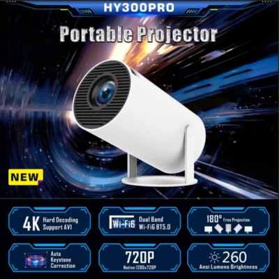 DITONG hy300 pro Projector 4K Android11 Dual Wifi6 260ANSI BT5.0 1080P 1280*720P HD Home Cinema Outdoor portable Projetor - Image 3