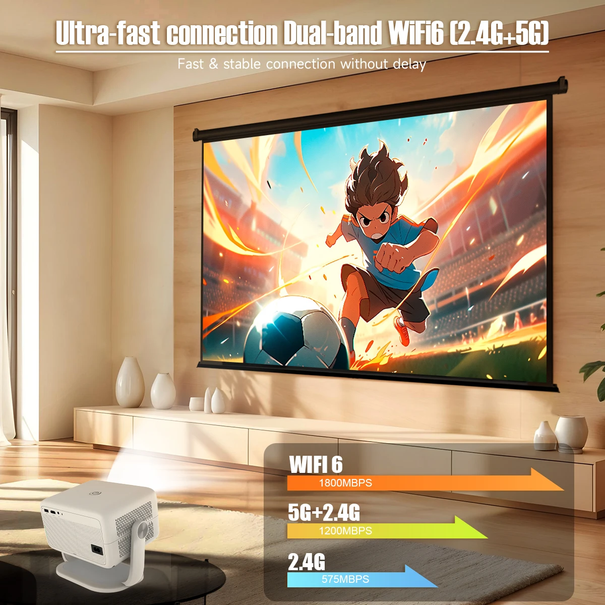Magcubic Native 1080P 650ANSI 4K Android 11 L018 360° Projector With Auto Keystone Focus Air Mouse Wifi6 BT5.2 Portable Outdoor Magcubic Native 1080P 650ANSI 4K Android 11 L018 360° Projector With Auto Keystone Focus Air Mouse Wifi6 BT5.2 Portable Outdoor