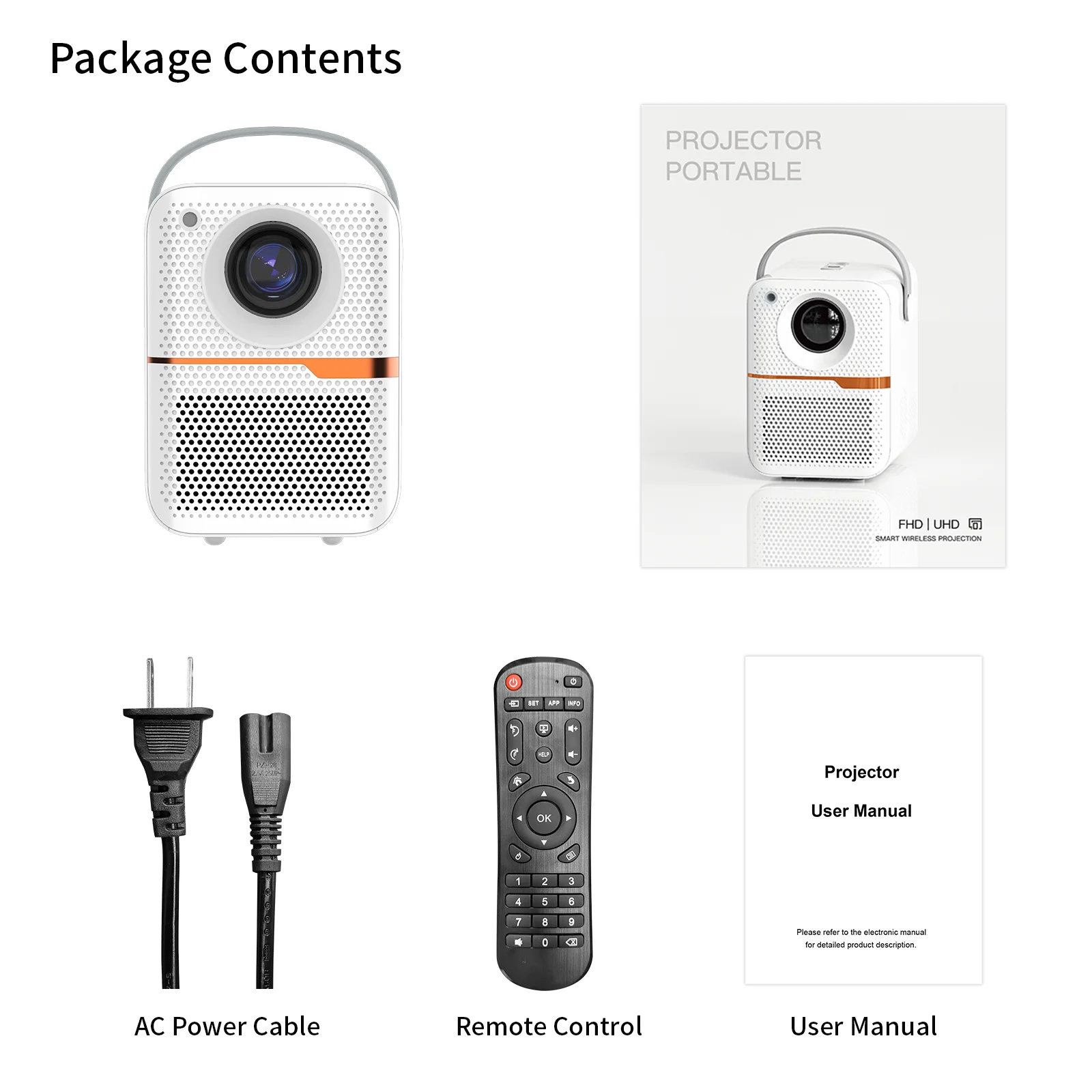 HONGTOP Android Smart Mini Projector 300ANSI Lumen Portable Projector 4K with WIFI Bluetooth 1080P Home Movie Theater Beamer HONGTOP Android Smart Mini Projector 300ANSI Lumen Portable Projector 4K with WIFI Bluetooth 1080P Home Movie Theater Beamer