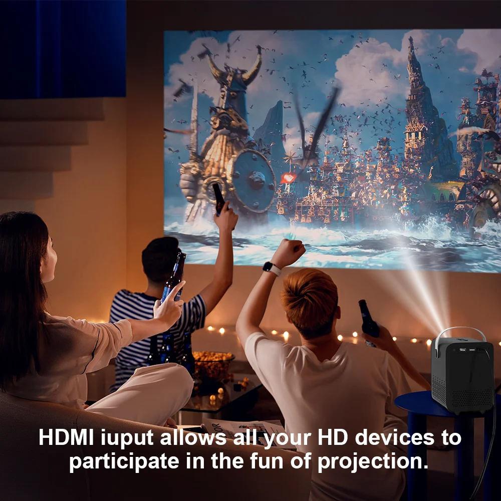 HONGTOP Android Smart Mini Projector 300ANSI Lumen Portable Projector 4K with WIFI Bluetooth 1080P Home Movie Theater Beamer HONGTOP Android Smart Mini Projector 300ANSI Lumen Portable Projector 4K with WIFI Bluetooth 1080P Home Movie Theater Beamer