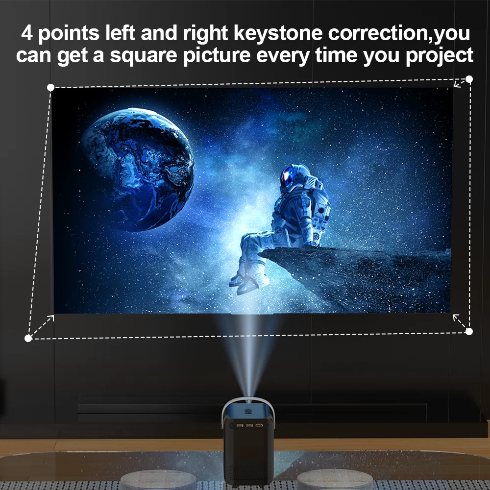 HONGTOP Android Smart Mini Projector 300ANSI Lumen Portable Projector 4K with WIFI Bluetooth 1080P Home Movie Theater Beamer HONGTOP Android Smart Mini Projector 300ANSI Lumen Portable Projector 4K with WIFI Bluetooth 1080P Home Movie Theater Beamer