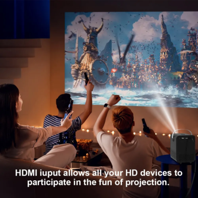 HONGTOP Android Smart Mini Projector 300ANSI Lumen Portable Projector 4K with WIFI Bluetooth 1080P Home Movie Theater Beamer - Image 2