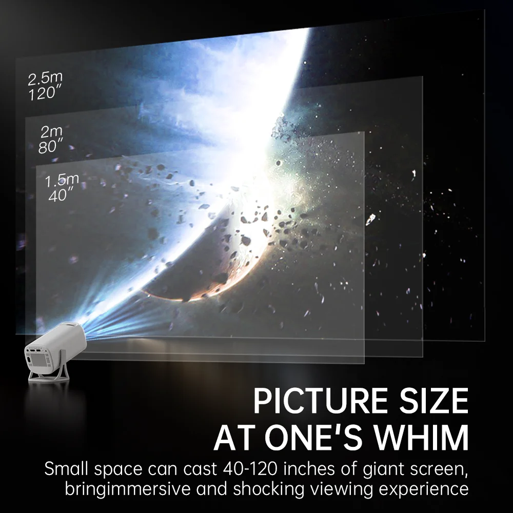 HONGTOP S40 Android 11 Mini Projector Support 4K 1080P 2.4G/5GWIFI BT5.0 Projector 1280*720P Home Cinema Portable Projector HONGTOP S40 Android 11 Mini Projector Support 4K 1080P 2.4G/5GWIFI BT5.0 Projector 1280*720P Home Cinema Portable Projector