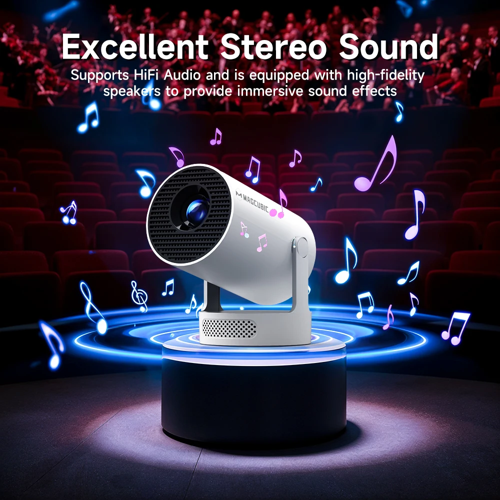 Magcubic 4K Wifi6 Projector Android11 260 ANSI Dual WIFI Allwinner H713 BT5.0 1280*720P Home Cinema Outdoor portable HY300 Pro +