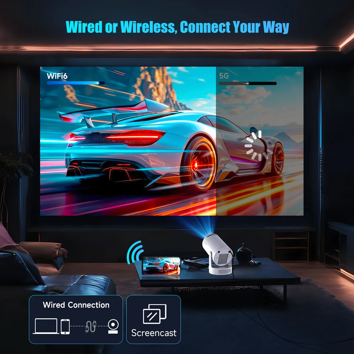 Magcubic 4K Wifi6 Projector Android11 260 ANSI Dual WIFI Allwinner H713 BT5.0 1280*720P Home Cinema Outdoor portable HY300 Pro + Magcubic 4K Wifi6 Projector Android11 260 ANSI Dual WIFI Allwinner H713 BT5.0 1280*720P Home Cinema Outdoor portable HY300 Pro +