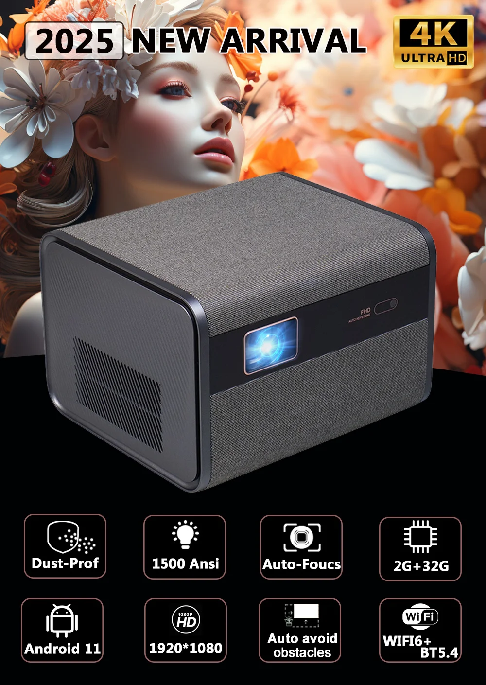 2025 NEW DITONG J10 projector 1920 * 1080P autofocus 4k HD video outdoor mobile phone Android smart home theater LED projector 2025 NEW DITONG J10 projector 1920 * 1080P autofocus 4k HD video outdoor mobile phone Android smart home theater LED projector