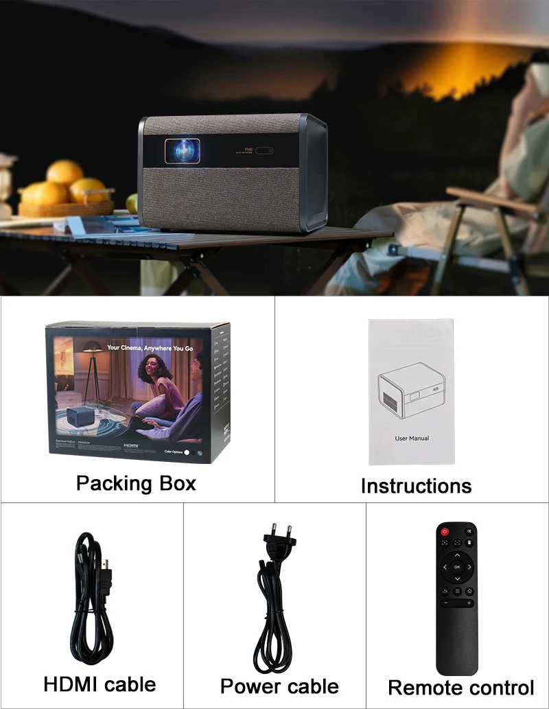 2025 NEW DITONG J10 projector 1920 * 1080P autofocus 4k HD video outdoor mobile phone Android smart home theater LED projector