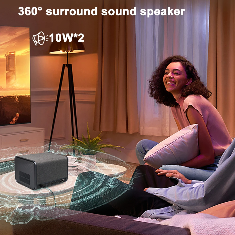 2025 NEW DITONG J10 projector 1920 * 1080P autofocus 4k HD video outdoor mobile phone Android smart home theater LED projector