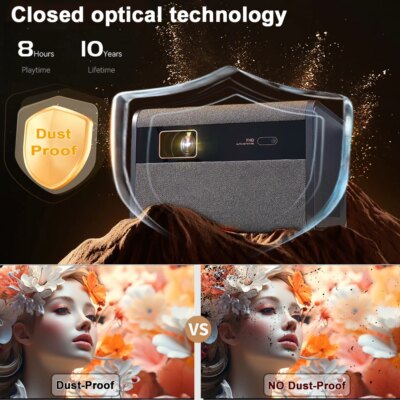 2025 NEW DITONG J10 projector 1920 * 1080P autofocus 4k HD video outdoor mobile phone Android smart home theater LED projector - Image 2