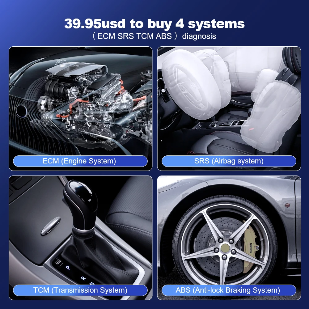 MUCAR CDE900 PRO OBD2 Diagnostic Tool 4 System Diagnostics ECM TCM ABS SRS Automotive Scanner Car Code Reader OBD 2 Scanner