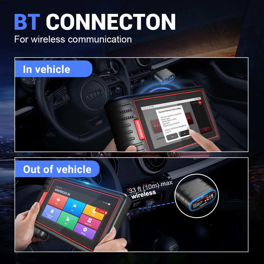 KINGBOLEN S6 OBD Automotive Scanner Bluetooth All System Car Diagnostic Tools 28 Resets IMMO/BMS/TPMS/ABS Bleeding Lifetime Free KINGBOLEN S6 OBD Automotive Scanner Bluetooth All System Car Diagnostic Tools 28 Resets IMMO/BMS/TPMS/ABS Bleeding Lifetime Free