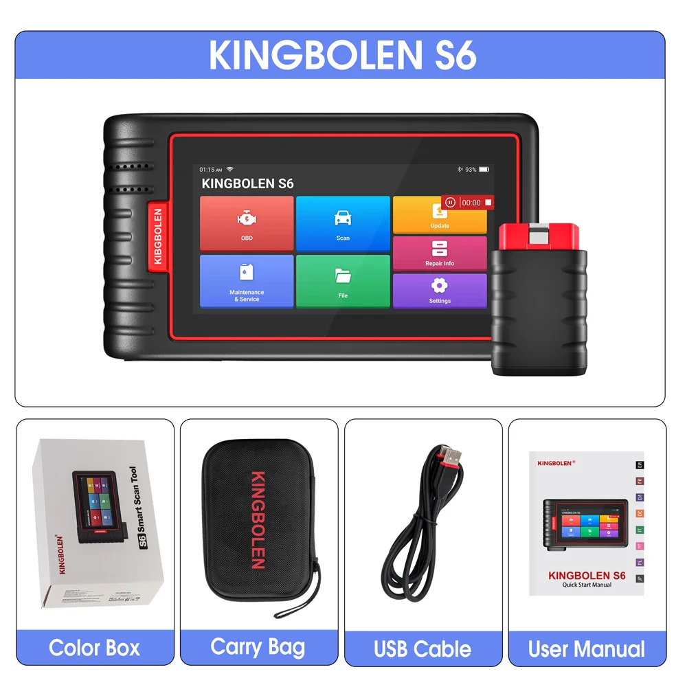 KINGBOLEN S6 OBD Automotive Scanner Bluetooth All System Car Diagnostic Tools 28 Resets IMMO/BMS/TPMS/ABS Bleeding Lifetime Free KINGBOLEN S6 OBD Automotive Scanner Bluetooth All System Car Diagnostic Tools 28 Resets IMMO/BMS/TPMS/ABS Bleeding Lifetime Free