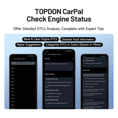 TOPDON Carpal OBD2 Scanner Bluetooth for Car All System Diagnostic Tool iOS Android Vehicle Health Check 6 Reset Services - Image 5