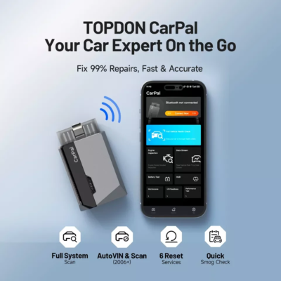 TOPDON Carpal OBD2 Scanner Bluetooth for Car All System Diagnostic Tool iOS Android Vehicle Health Check 6 Reset Services - Image 3