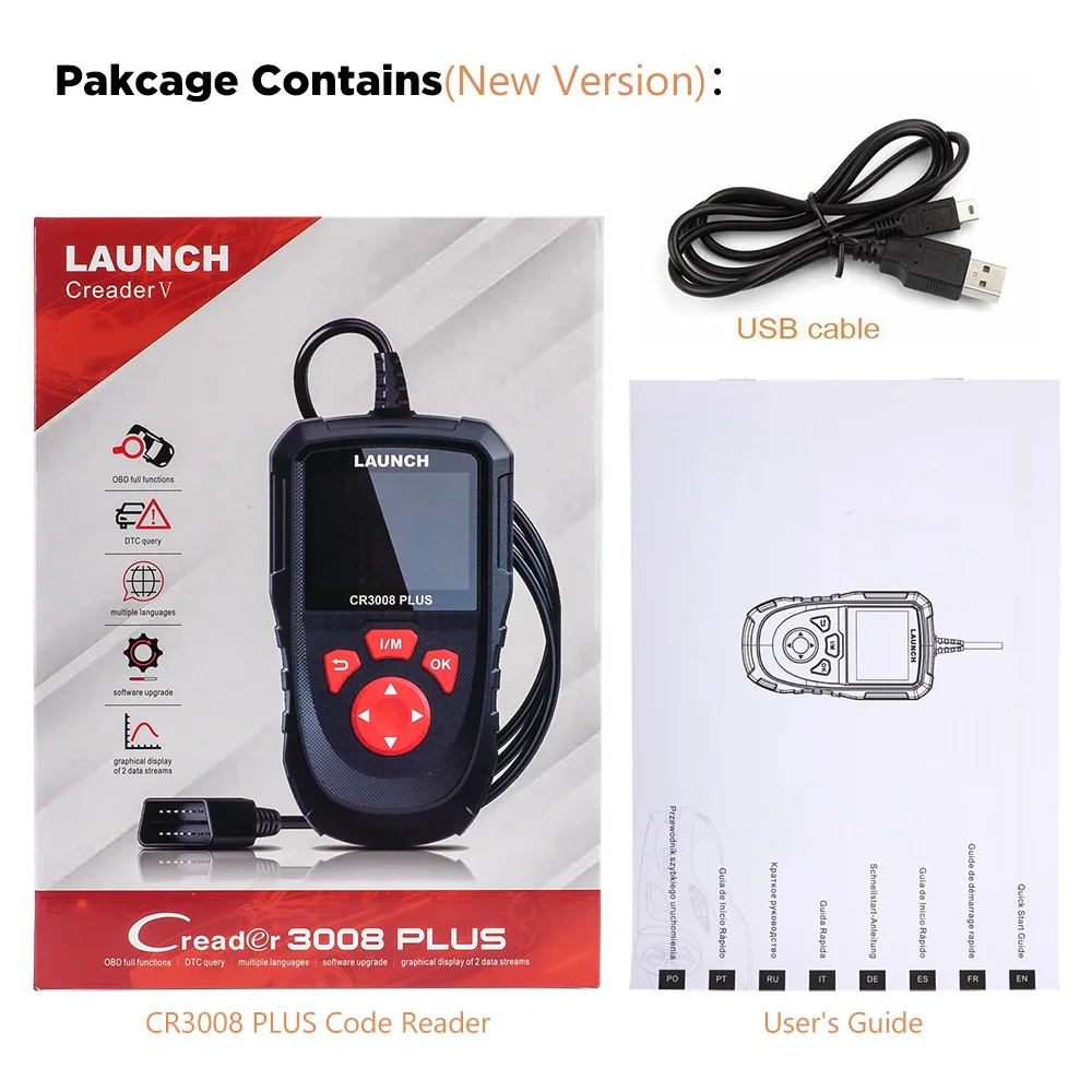 LAUNCH X431 CR3008 PLUS Full OBD2 Diagnostic Tools Car OBD OBD2 Automotive Scanner Check Engine Battery Free Update Online LAUNCH X431 CR3008 PLUS Full OBD2 Diagnostic Tools Car OBD OBD2 Automotive Scanner Check Engine Battery Free Update Online