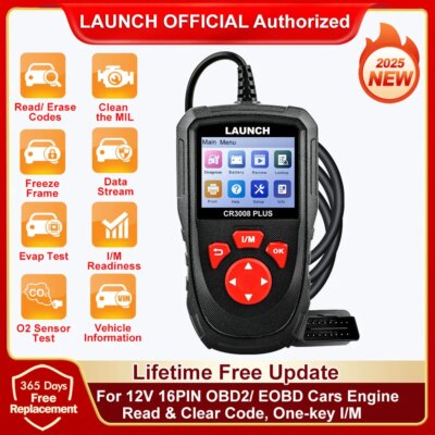 LAUNCH X431 CR3008 PLUS Full OBD2 Diagnostic Tools Car OBD OBD2 Automotive Scanner Check Engine Battery Free Update Online