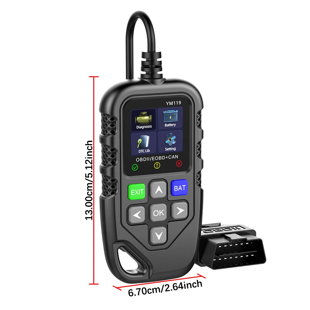 OBD2 Code Reader YM119 Work for all cars Read Vehicle Information OBDII Scanner Car Auto Diagnostic Tool Multi-language
