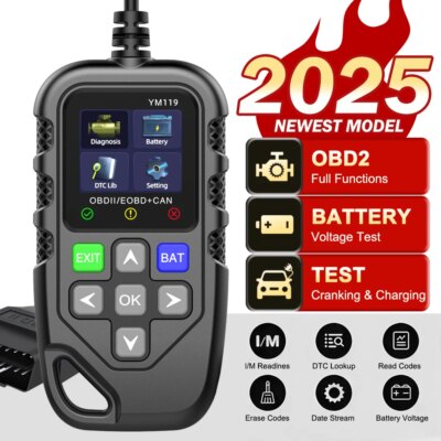 OBD2 Code Reader YM119 Work for all cars Read Vehicle Information OBDII Scanner Car Auto Diagnostic Tool Multi-language