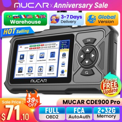 MUCAR CDE900 Pro Obd2 Scanner Auto Car Diagnostic Tools Scanner Automotive OBD Tool Code Reader 28 Reset Full System Diagnosis