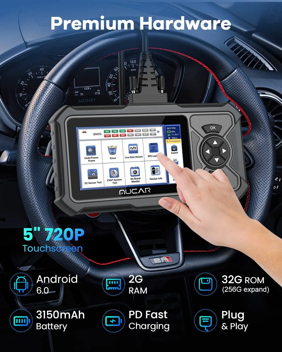 MUCAR CDE900 Pro Obd2 Scanner Auto Car Diagnostic Tools Scanner Automotive OBD Tool Code Reader 28 Reset Full System Diagnosis