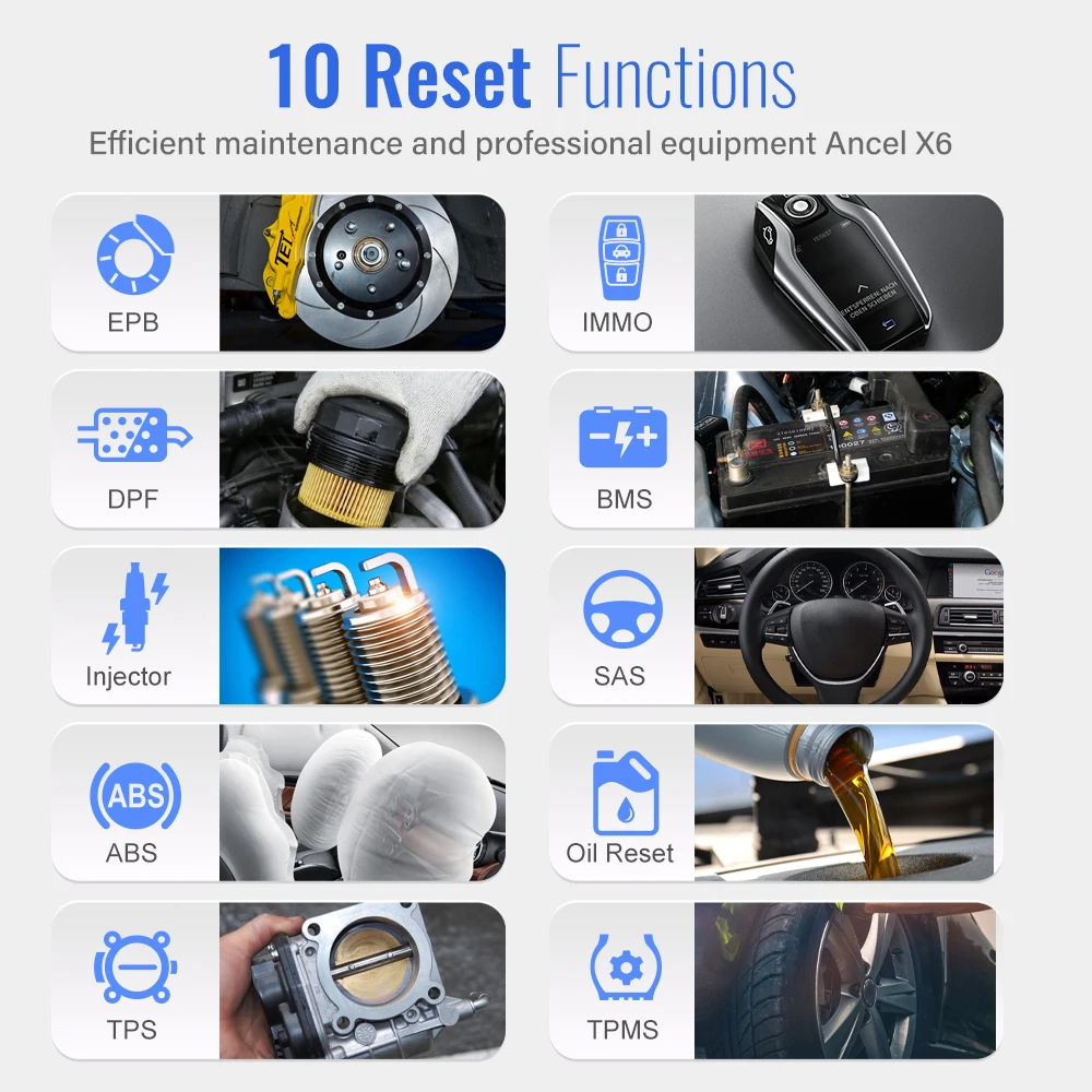 Ancel X6 OBD2 Automotive Scanner Professional ABS SRS Oil EPB BMS Reset All System Bluetooth ODB OBD 2 Car Diagnostic Scan Tools Ancel X6 OBD2 Automotive Scanner Professional ABS SRS Oil EPB BMS Reset All System Bluetooth ODB OBD 2 Car Diagnostic Scan Tools