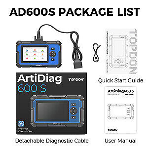 TOPDON ArtiDiag600S OBD2 Scanner Professional Car Diagnostic Tool ABS Airbag Oil EPB DPF TPMS BMS Reset Automotive Code Reader